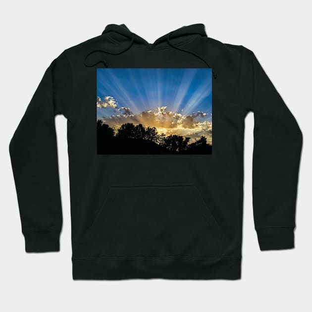 Sun rays at sunset Hoodie by PandLCreations